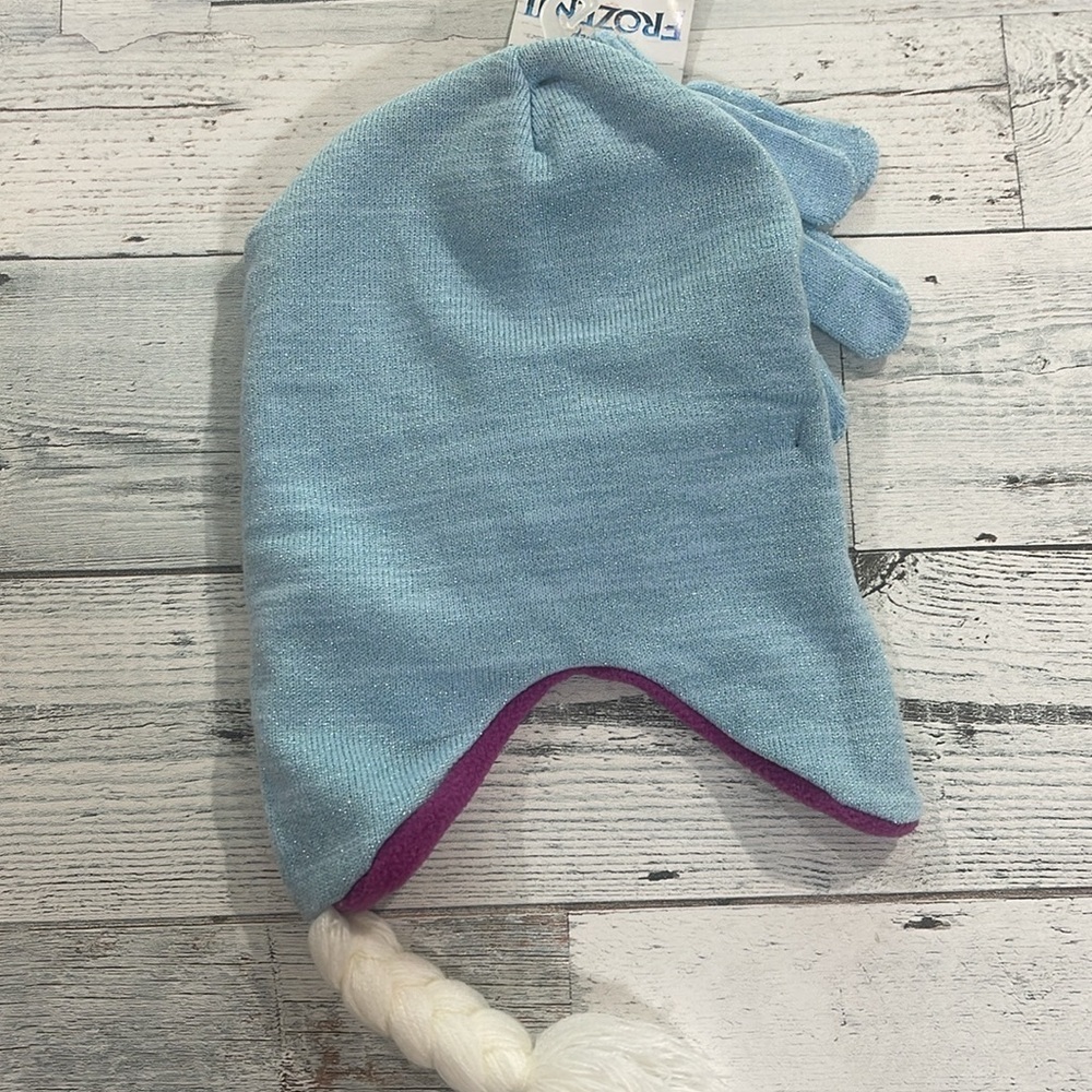 Disney Frozen II Elsa Winter Hat & Glove Set OSFM NWT - Picture 7 of 7